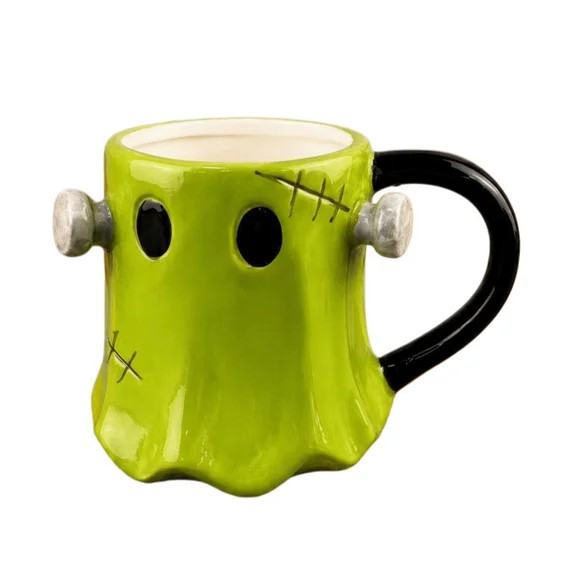Halloween Ghost Mug, Cute Green 3D Ceramic Coffee Cup with Spooky Face, Novelty Drinkware for Kid... | Walmart (US)