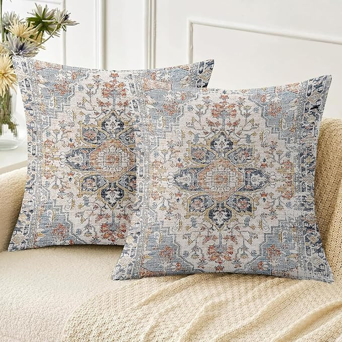 Boho Throw Pillow Covers 22x22 inch Set of 2,Soft Pillowcases Bohemia Carpet Pattern Decorative S... | Amazon (US)