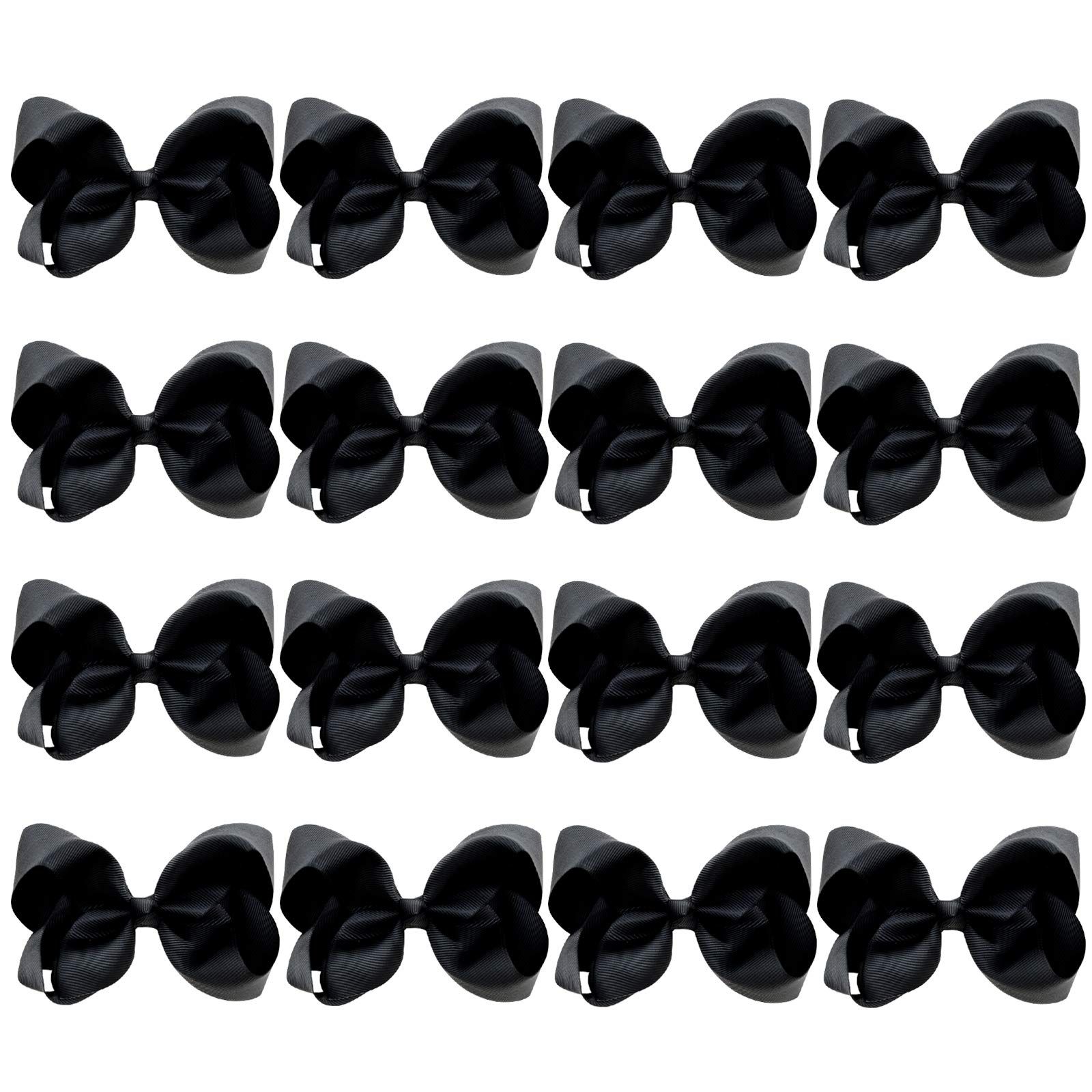 DEEKA 16 PCS 4" Hand-made Hair Bow Grosgrain Ribbon Solid Color Hair Bow Alligator Clips Hair Access | Amazon (US)