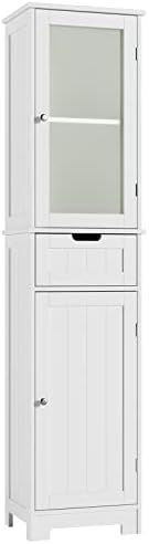 HORSTORS Bathroom Cabinet, Storage Cabinet with 2 Door & 1 Drawer, Floor Freestanding Cabinet with A | Amazon (US)