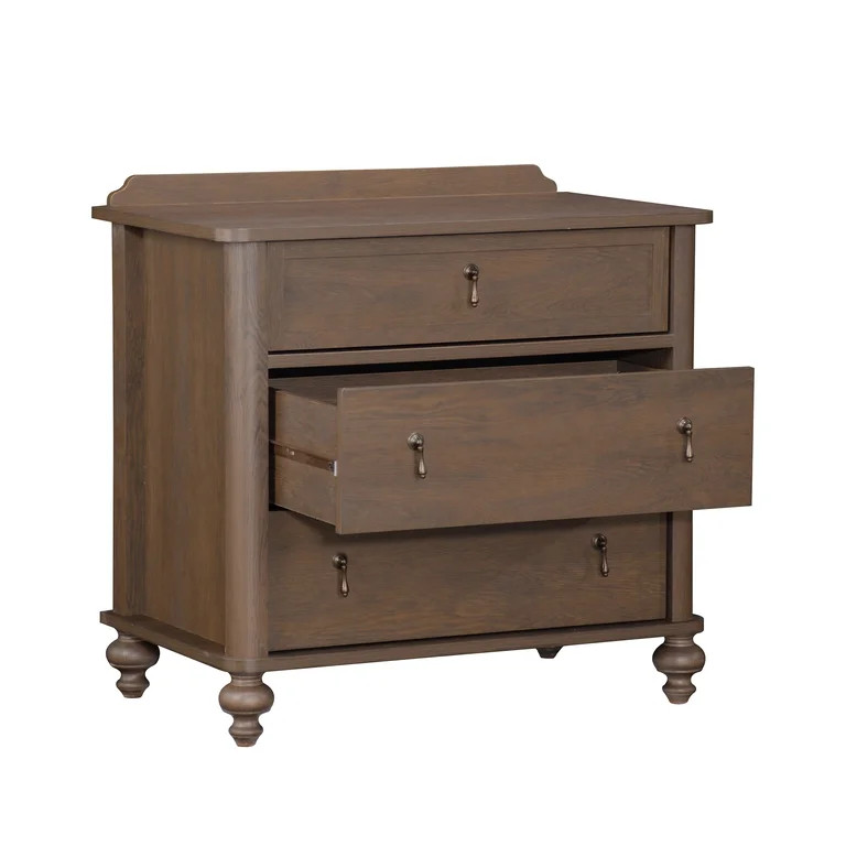 My Texas House Hartwell 3 Drawer Nightstand, Heritage Oak | Walmart (US)
