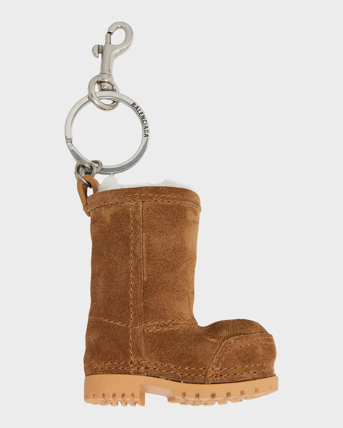 Mini Suede Boot Key Ring Bag Charm | Neiman Marcus