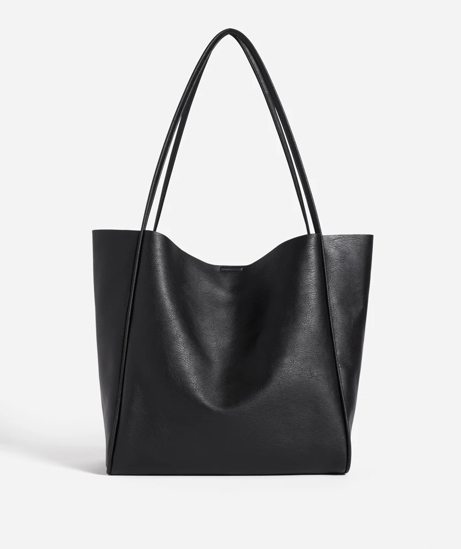 LARGE STRUCTURED TOTE - BLACK | Sportsgirl
