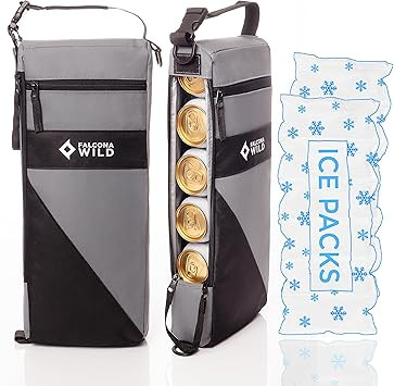 Golf Cooler Bag Plus 2 Ice Packs - Keeps Drinks Cold for Hours - Holds 6 Beer Cans or 2 Wine Bott... | Amazon (US)