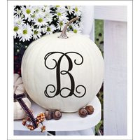 Pumpkin Monogram Decal Vinyl Decal Small Decal Pumpkin Decor Halloween Holiday Decor Fall Porch Decal Fall Porch Decor Curb Appeal Decals | Etsy (US)
