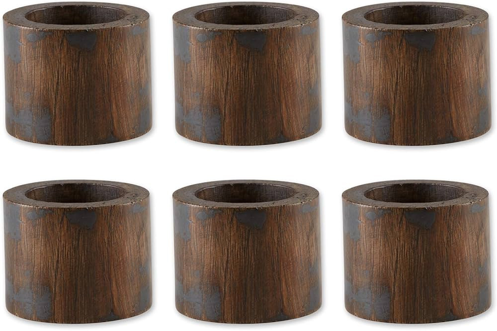 DII Basic Napkin Ring Collection, Decorative Rustic Farmhouse Style, Large Set, Black Rub Finish,... | Amazon (US)