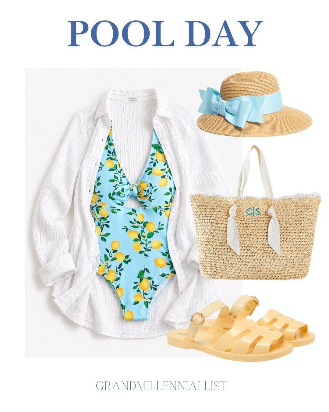 Swim outfit style swimsuit coverup jelly sandals summer bag sunhat beach style 

#LTKSwim #LTKMothersDay