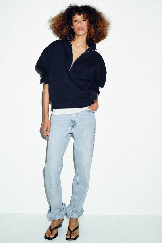 OVERSIZE ZIP-UP SWEATSHIRT | Zara UK
