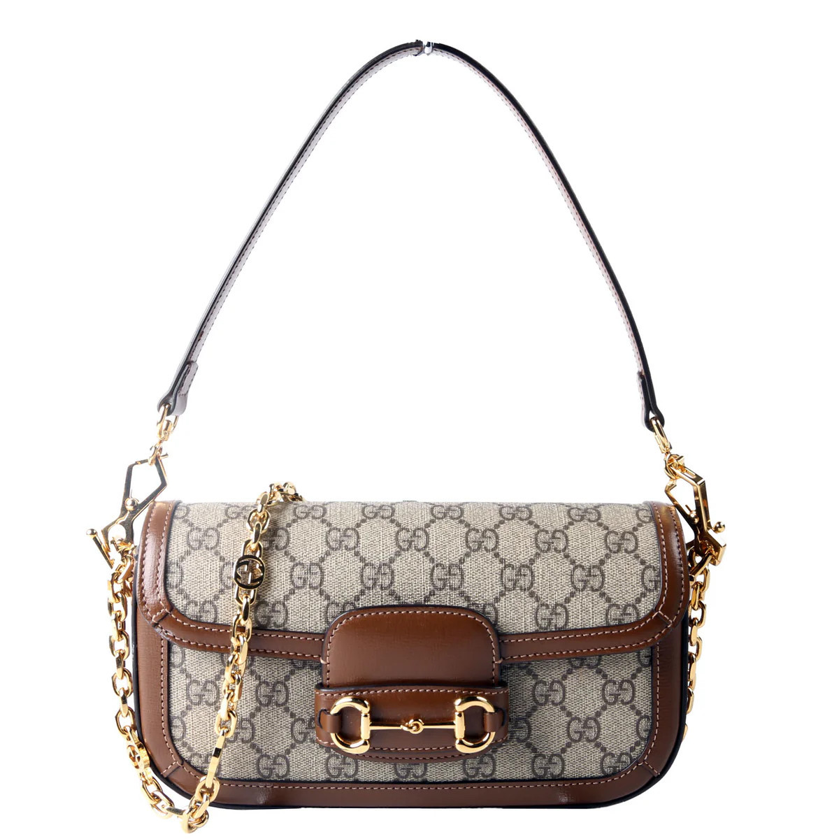 735178 GG Supreme Horsebit 1955 Small Brown | Keeks Designer Handbags