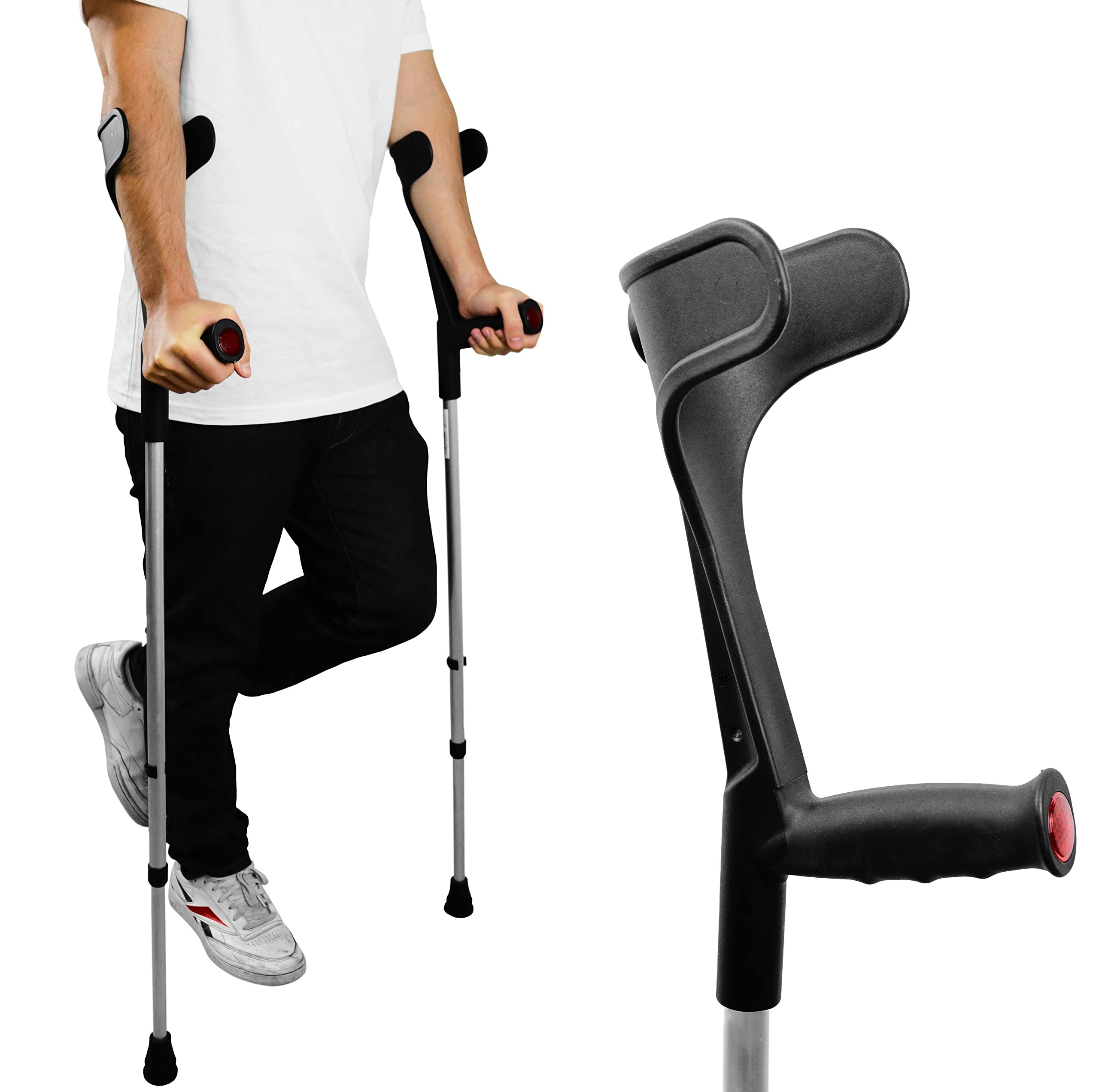 PEPE Mobility - Forearm Crutches for Adults (x2 Units, Open Cuff), Adjustable, Aluminum, Walking ... | Amazon (US)