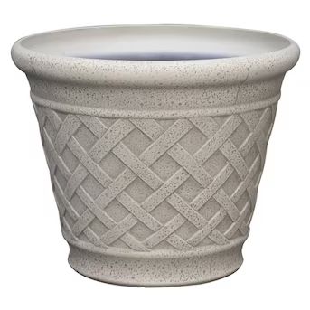 allen + roth 14.97-in W x 12.87-in H White Resin Traditional Indoor/Outdoor Planter | Lowe's
