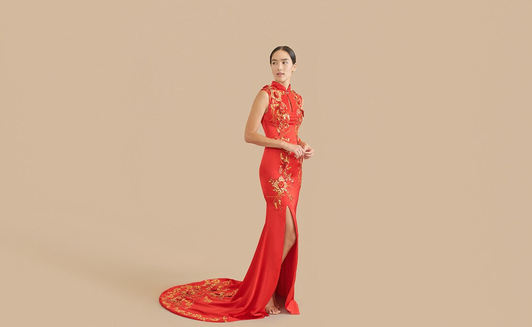 Chinese Wedding Sample Dress  Modern Cheongsam  Red - Etsy | Etsy (US)