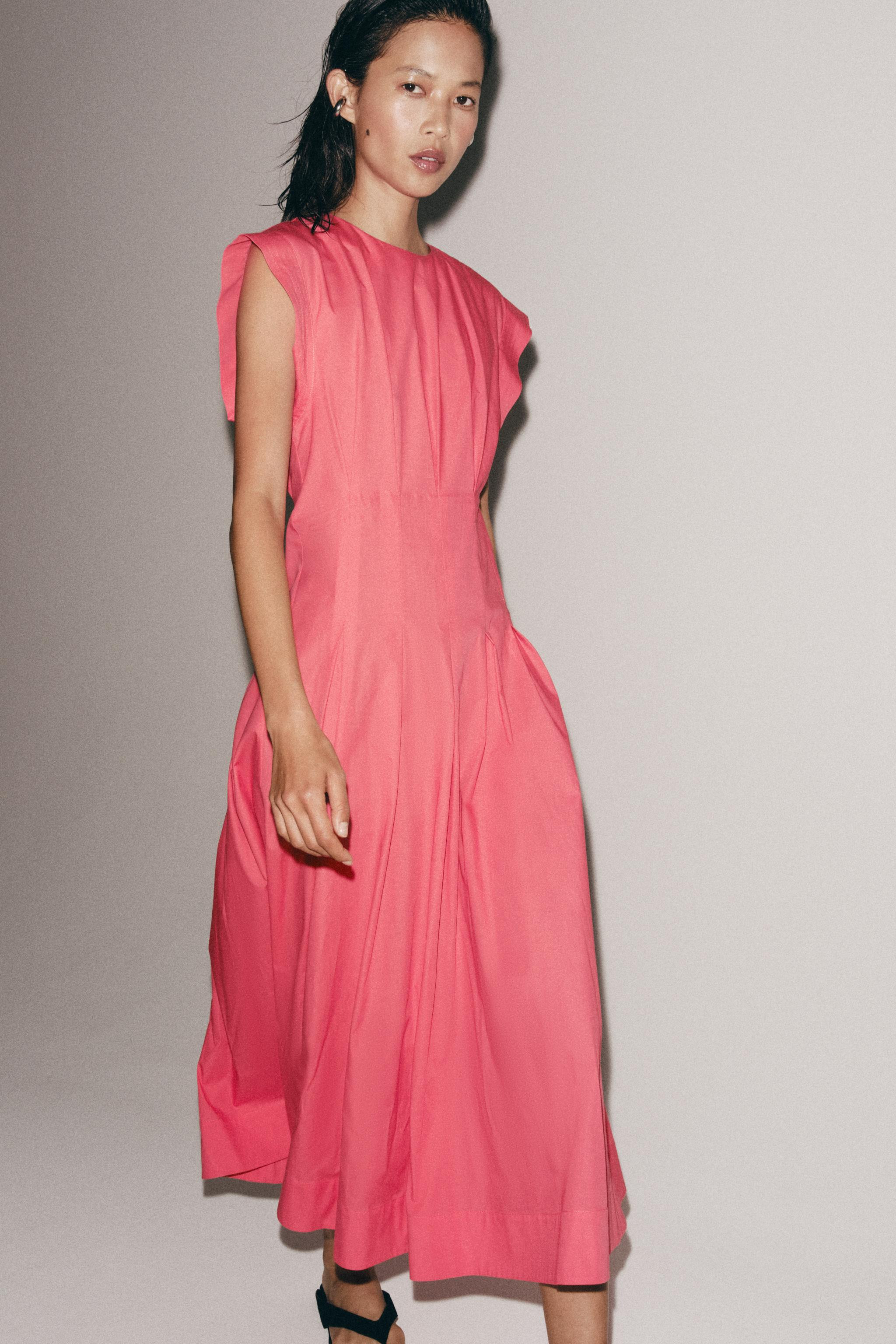 PLEATED POPLIN DRESS ZW COLLECTION | Zara US