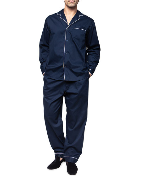 Petite Plume Men's Solid Twill Pajama Set | Neiman Marcus