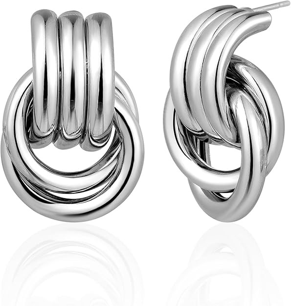 Gold Geometric Earrings for Women, Chunky Gold Dangle Earrings Trendy Vintage Statement Earrings ... | Amazon (US)