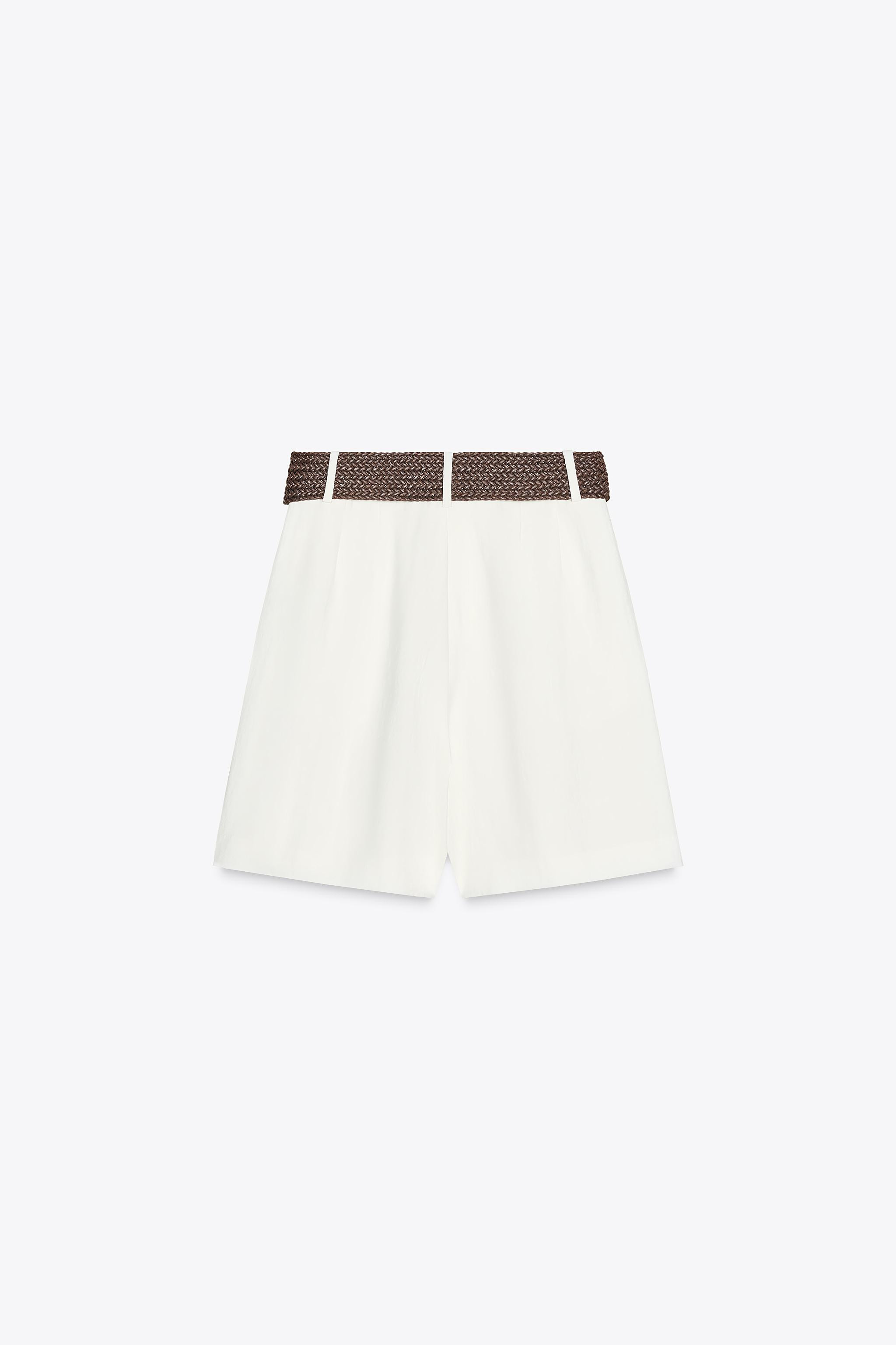 BERMUDA SHORTS WITH DARTS AND BELT | Zara UK