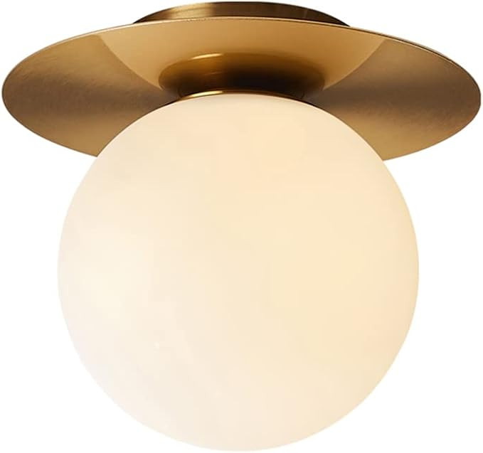 LITFAD Glass Ceiling Light in Modern Concise Style Globe Flush Mount Light Brass LED Ceiling Lamp... | Amazon (US)