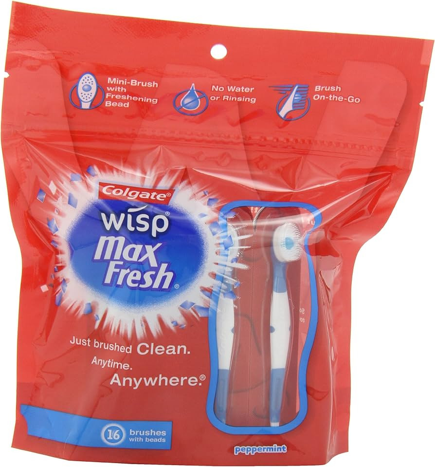 Colgate Wisp Mini-Brush with Freshening Bead, Peppermint, 16-Count | Amazon (US)