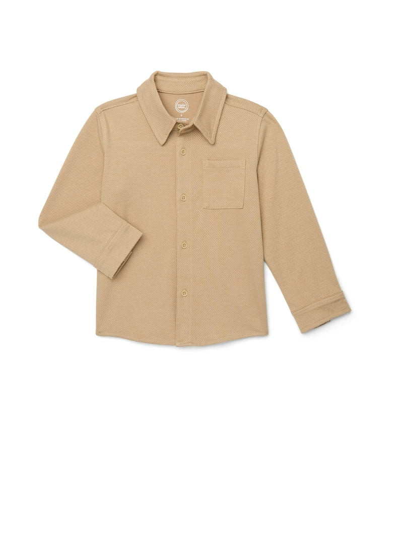 Wonder Nation Little Boys Long Sleeve Button-down Shirt, Sizes 4-10 | Walmart (US)