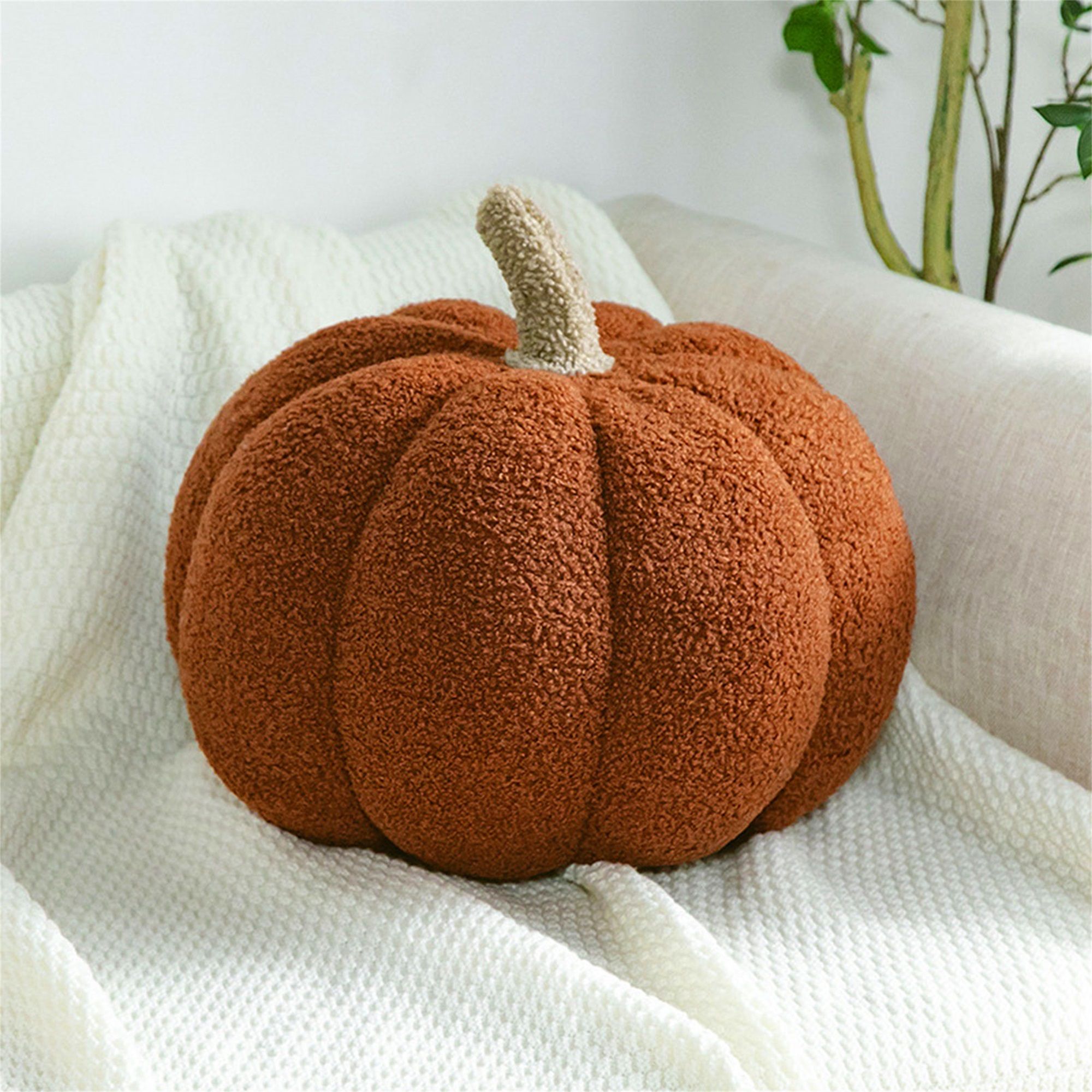 Pumpkin Throw Pillows, Happy Sherpa Fall Decorative Pumpkin Shaped Pillow Cute 3D Shaped Cushion ... | Walmart (US)