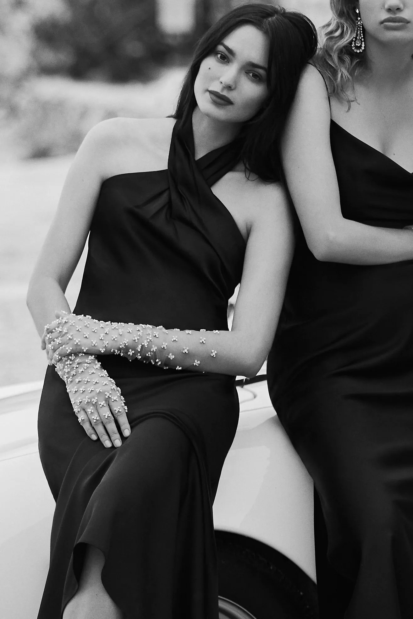 BHLDN Ruby Twist Halter Satin Gown | Anthropologie (US)