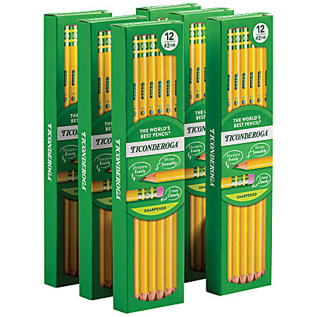 Ticonderoga  2 Pre sharpened Pencils 0.7 mm Yellow Pack Of 72 Pencils - Office Depot | Office Depot and OfficeMax 