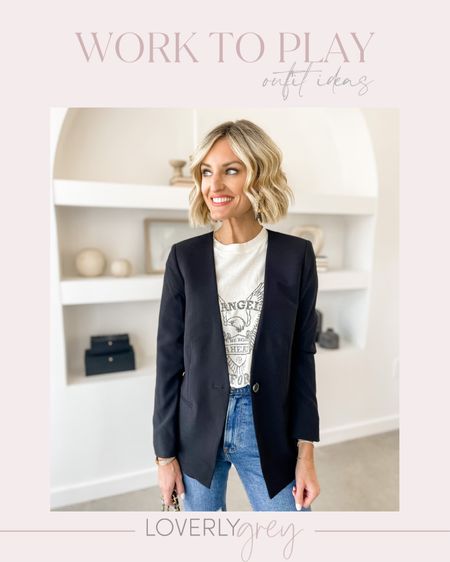 A casual way to style this blazer! I am wearing a 0! It’s 30% off with code: SALETIME 👏 25 in the denim XS in the tee! 

Loverly Grey, outfit idea

#LTKstyletip #LTKSeasonal #LTKsalealert