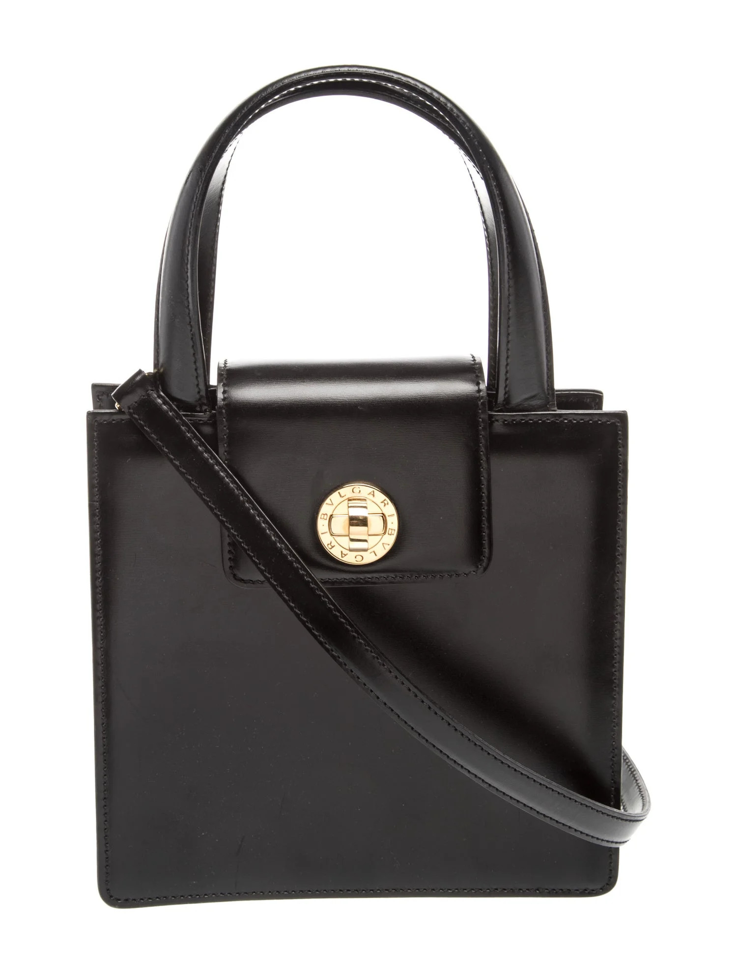 Bvlgari Leather Top Handle Bag Vintage - Black Crossbody Bags, Handbags - BUL69581 | The RealReal | The RealReal