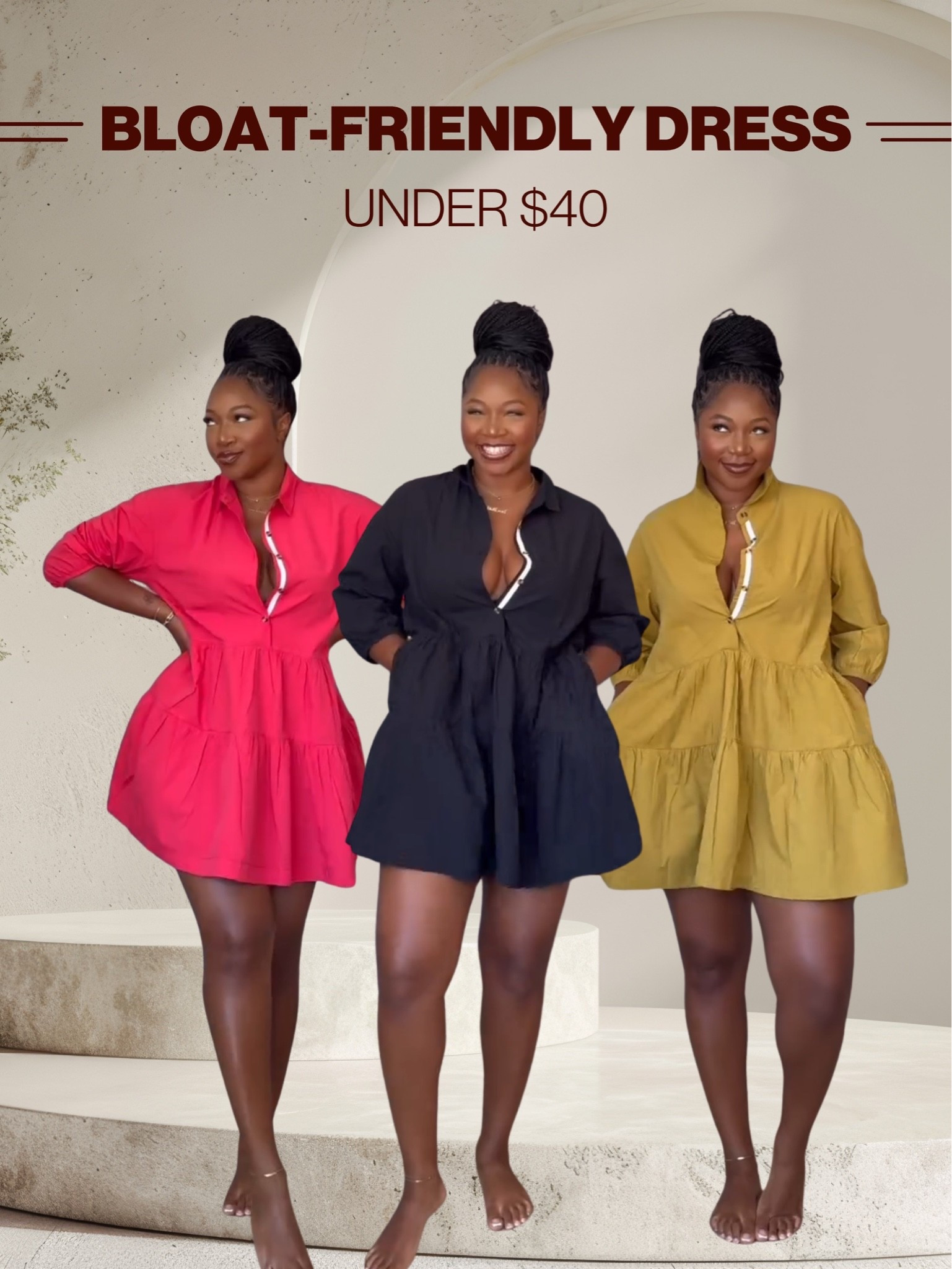 These bloat friendly dresses are PERFECT! For the warm season and honestly can be worn spring and early fall too 😍 I am 5’9 • 200 lbs wearing a size MEDIUM for my desired fit!

#LTKstyletip #LTKfindsunder50 #LTKmidsize