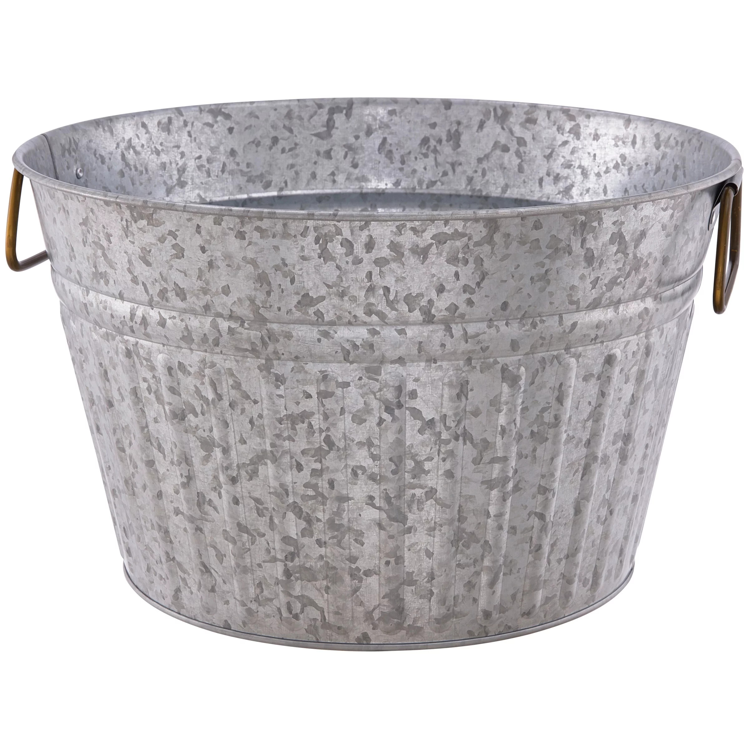Better Homes & Gardens Galvanized Round Tub, 15.0 in L x 15.0 in W | Walmart (US)