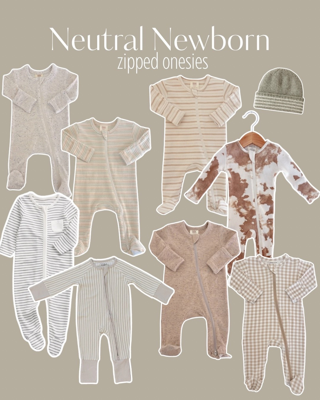 Team green💚 
Unique gender neutral newborn zipper onesie sleepers. Love a little texture rather than shades of yellows/greens! 

#LTKBaby