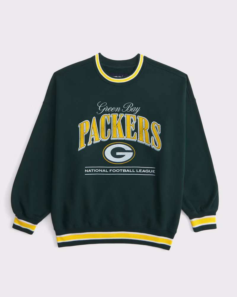 Abercrombie & Fitch Women's Green Bay Packers Vintage Sunday Crew in Dark Green - Packers - Size XXS | Abercrombie & Fitch (US)