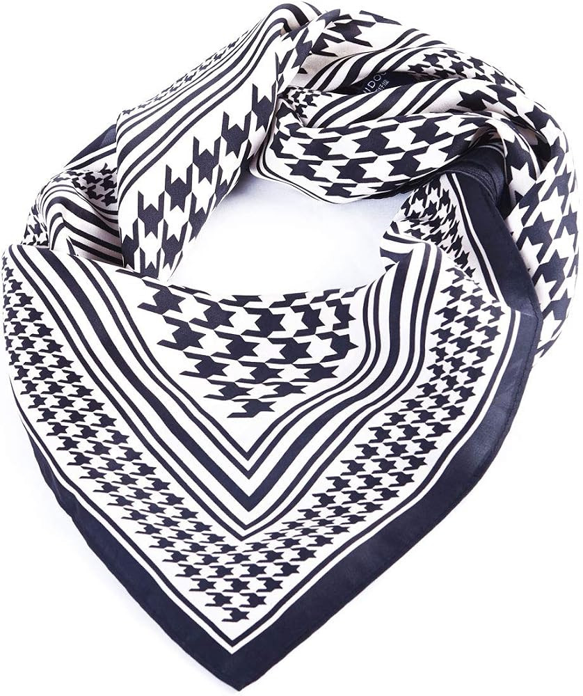 Lusm Silk Feeling Square Scarf for Women 27.6 Inch Hair Scarves Neckerchief Bandana Satin Headscarf | Amazon (US)