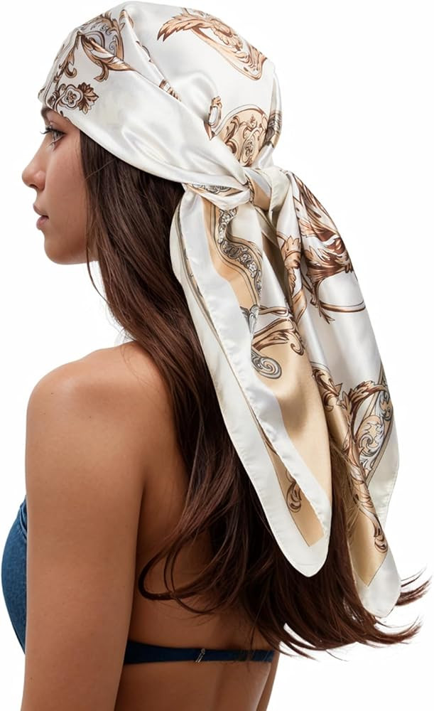 RIIQIICHY Halstuch Damen Bedruckt 90x90 cm, Leichtes Halst\u00fccher D\u00fcnn Kopftuch Damen Som... | Amazon (DE)