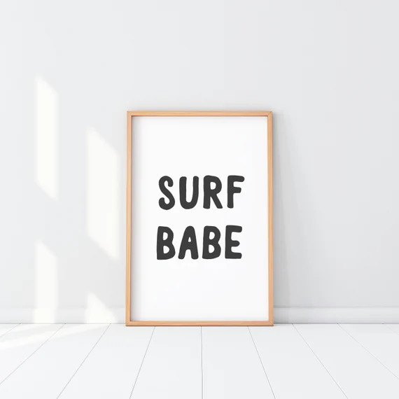 Surf Babe Print, High fashion Surf Girl Poster, Coco Surf, Surf Babe Wall Art, Beach House Surfer... | Etsy (US)