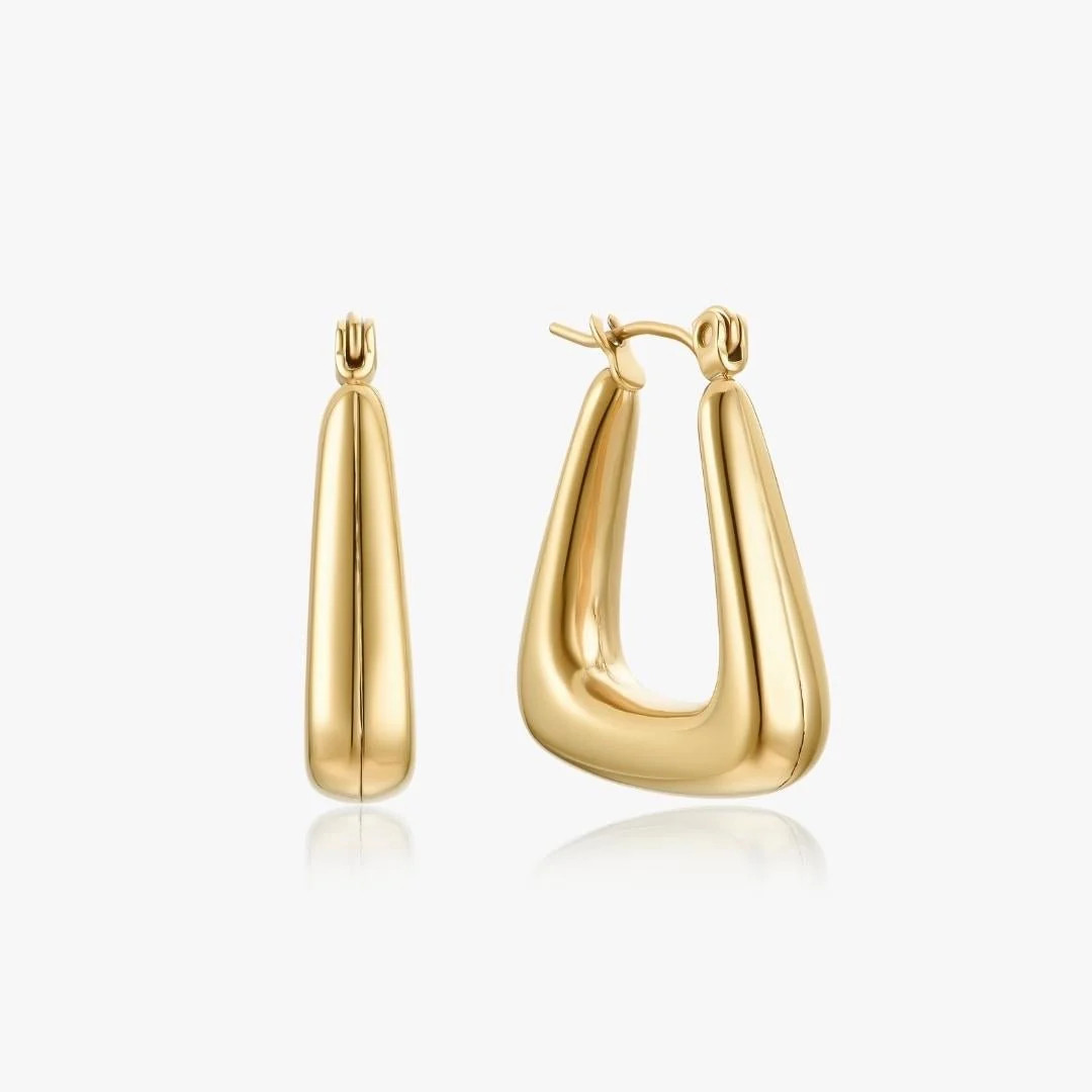 The Delta Hollow Earrings in Gold | Flaire & Co.