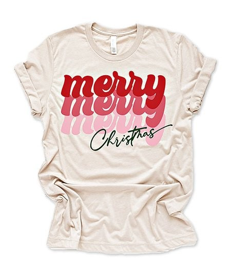 Sand 'Merry Christmas' Boyfriend Tee - Women | Zulily