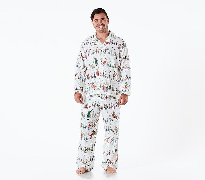 Adult Dr. Seuss's The Grinch™ Flannel Pajama Set | Pottery Barn Kids
