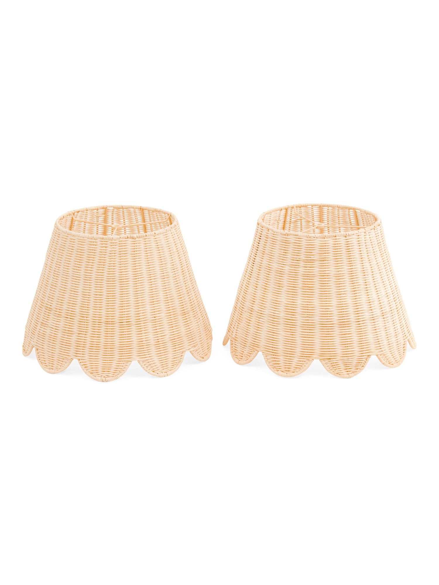 2pk Rattan Scalloped Lamp Shades | TJ Maxx