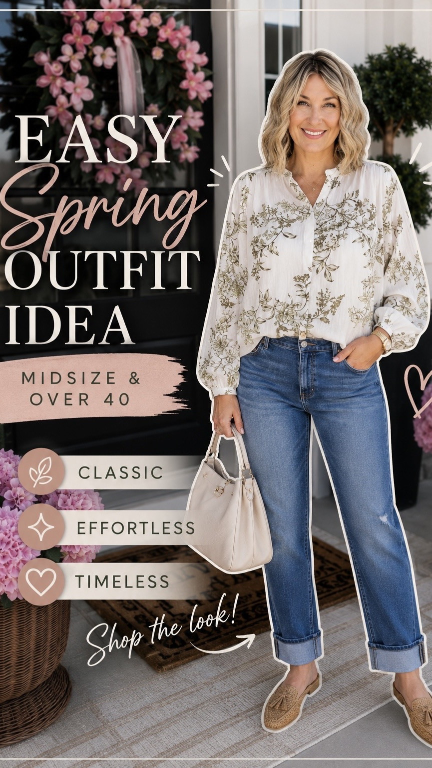 Easy spring outfit idea that feels polished without trying too hard 🌸🤍
This floral blouse + relaxed cuffed jeans combo is one of those outfits you’ll reach for on repeat. Feminine, comfortable, and perfect for everyday life over 40✨
-

spring outfit ideas for women over 40. midsize spring fashion. floral blouse outfit. casual chic outfit ideas. cuffed jeans outfit. feminine everyday style. amazon fashion finds. midsize mom style. effortless spring outfit. casual classy fashion. over 50 style inspiration. flattering jeans outfit. spring fashion over 40. easy outfit ideas for women. neutral spring fashion. everyday midsize outfits. comfortable stylish outfits. classy casual outfit inspiration. amazon spring clothing finds. relaxed feminine style