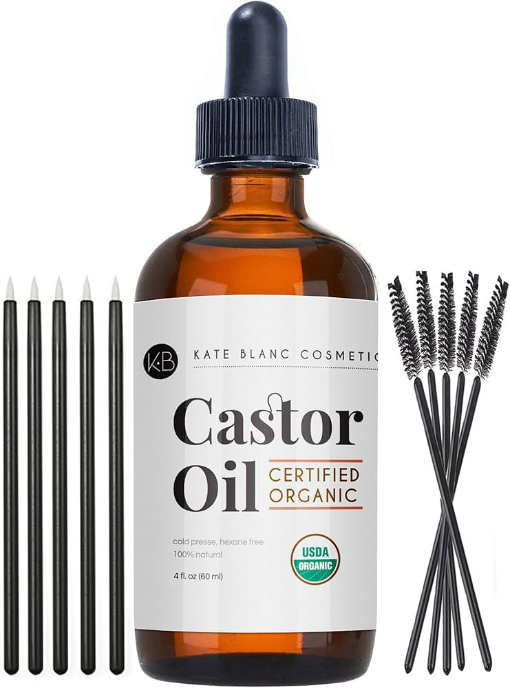 Kate Blanc Cosmetics Organic Castor Oil (4oz). 100% Pure, Cold Pressed, Hexane Free in a Glass Bo... | Amazon (US)