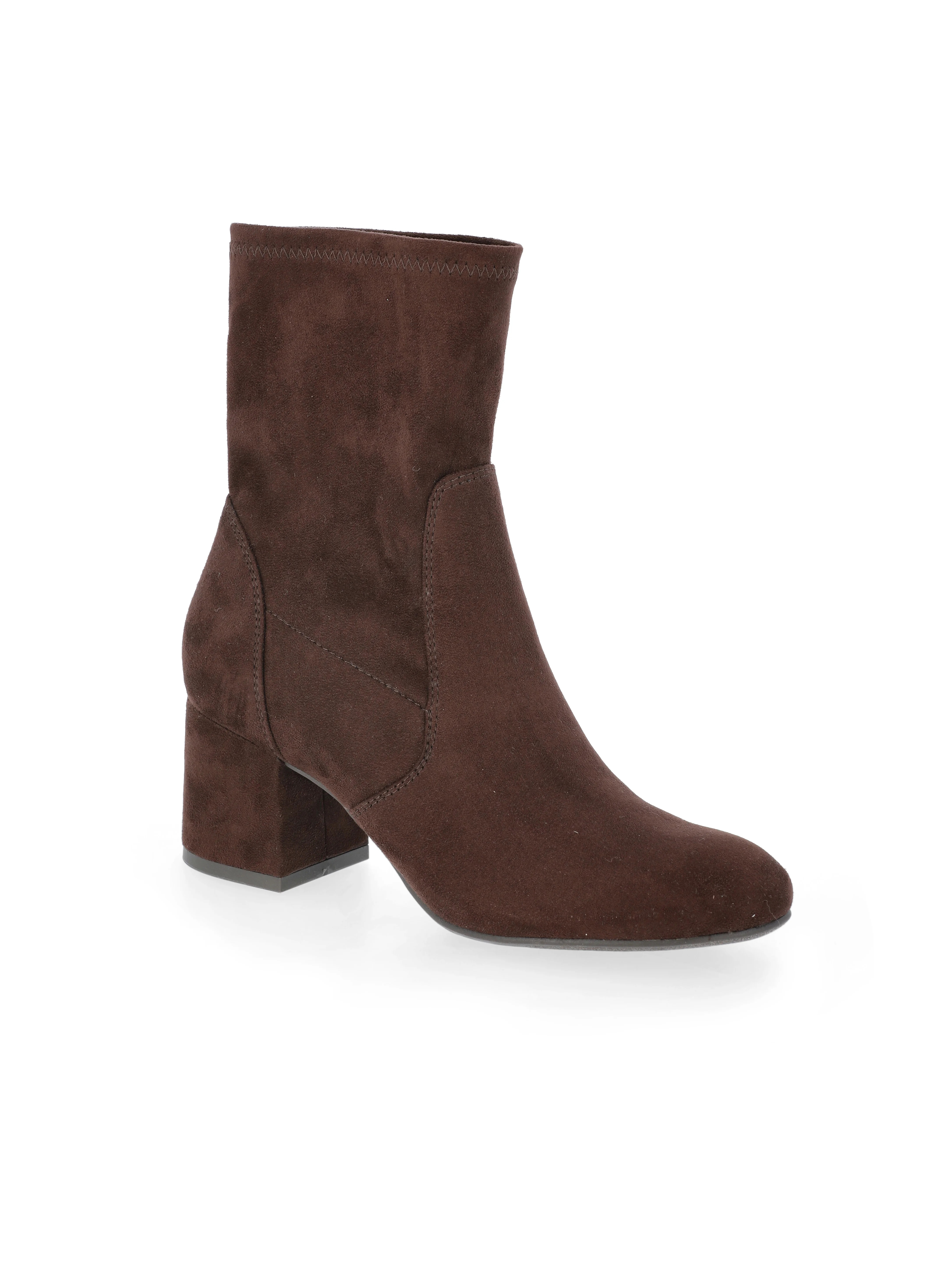 Time and Tru Women's Faux Suede Block Heel Boots - Walmart.com | Walmart (US)