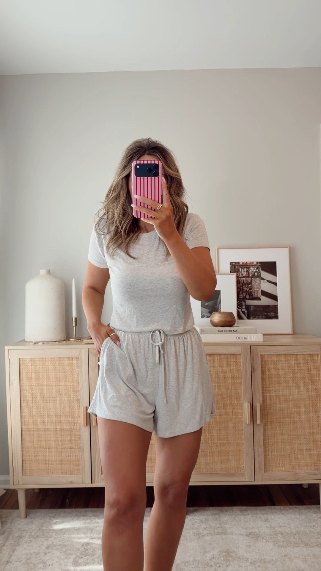 lounge sets you’ll love for spring + summer! these have a relaxed fit + run a little bit. i’m in a size M (the grey set has been washed + dried). i think a S would have fit best. #founditonamazon #ad @amazon 

#LTKSaleAlert #LTKootd