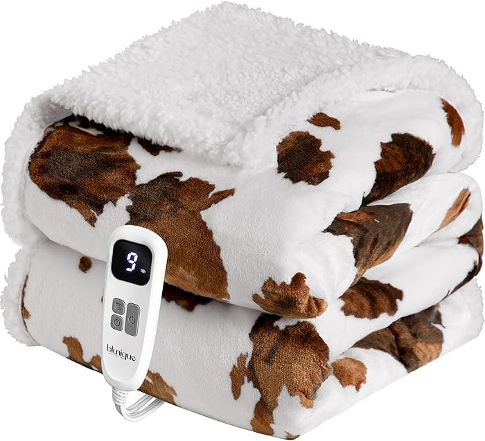 blunique Heated Blanket Throw Blanket - Fast Heating Electric Blanket, Soft Flannel Heated Throw ... | Amazon (US)