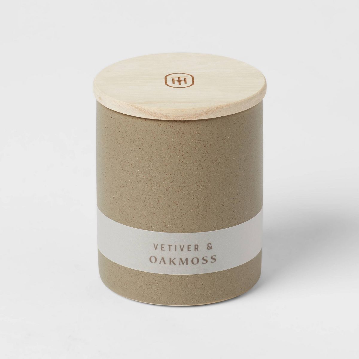 6oz Matte Textured Ceramic Wooden Wick Candle Green/Vetiver and Oakmoss - Threshold™ | Target