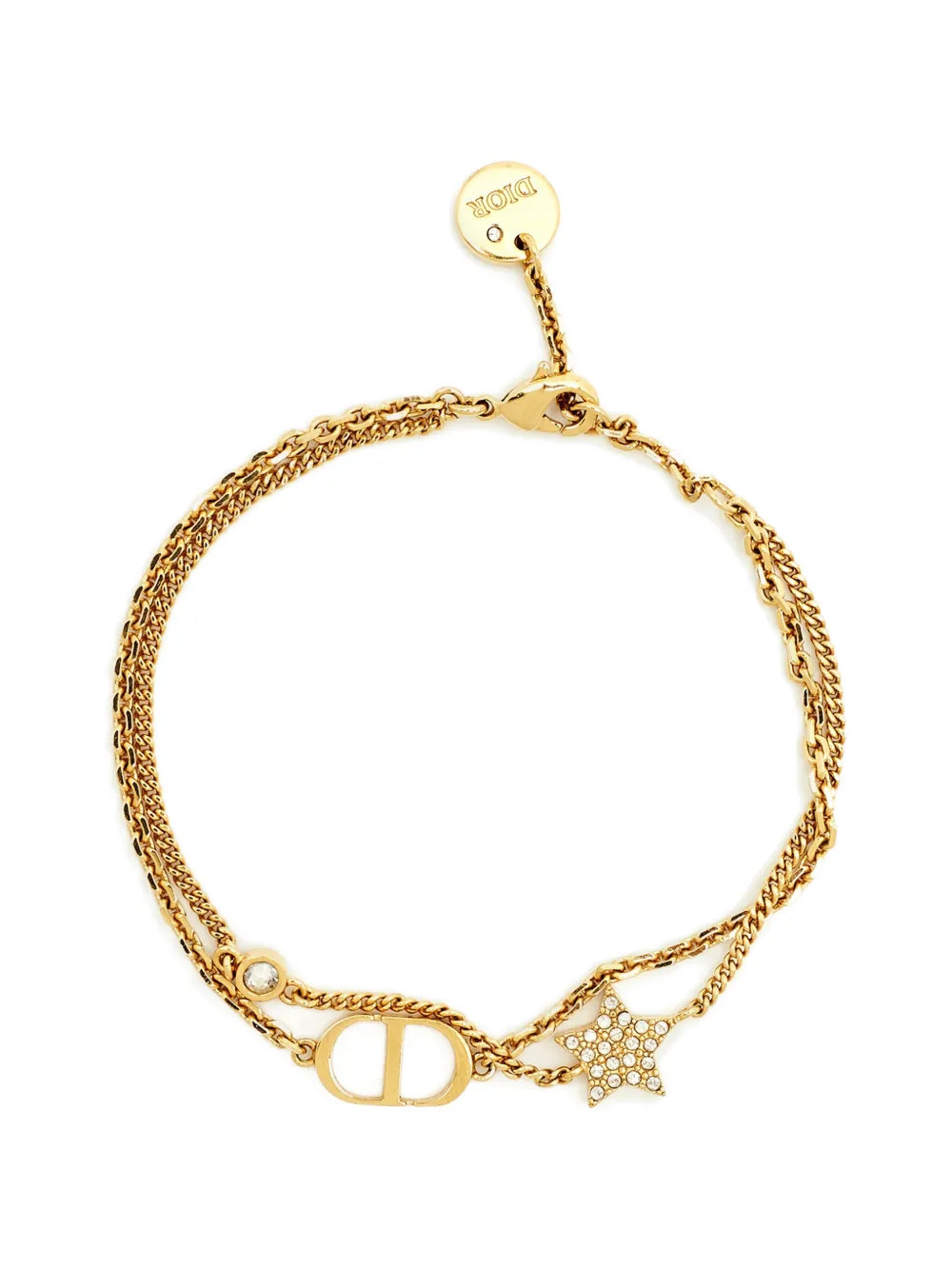 Christian Dior Pre-Owned Petit CD double-chain bracelet - Gold | Farfetch Global