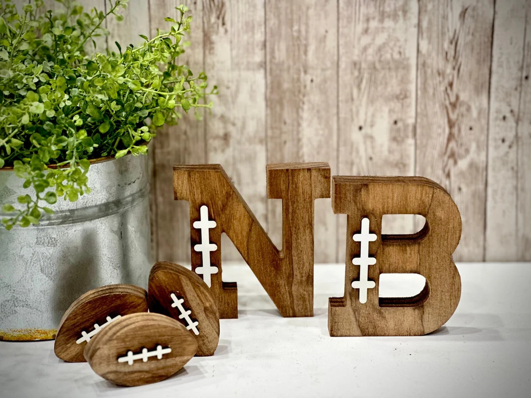 Letter Wood Football Fan Gift Idea for Football Season Home Decor Sports Gift for Coach Appreciat... | Etsy (US)
