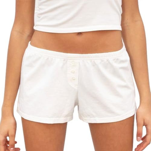 Womens Y2K Pajama Shorts Low Waist Striped Floral Lounge Boxers Pj Bottoms Comfy Sleep Shorts | Amazon (US)