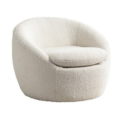 360Â° Swivel Boucle Fabric Chair, White, For Cozy Home Theaters Modern White Recliner Chair - Comfortable And Relaxing For Living Room, Bedroom, Study | Wayfair North America
