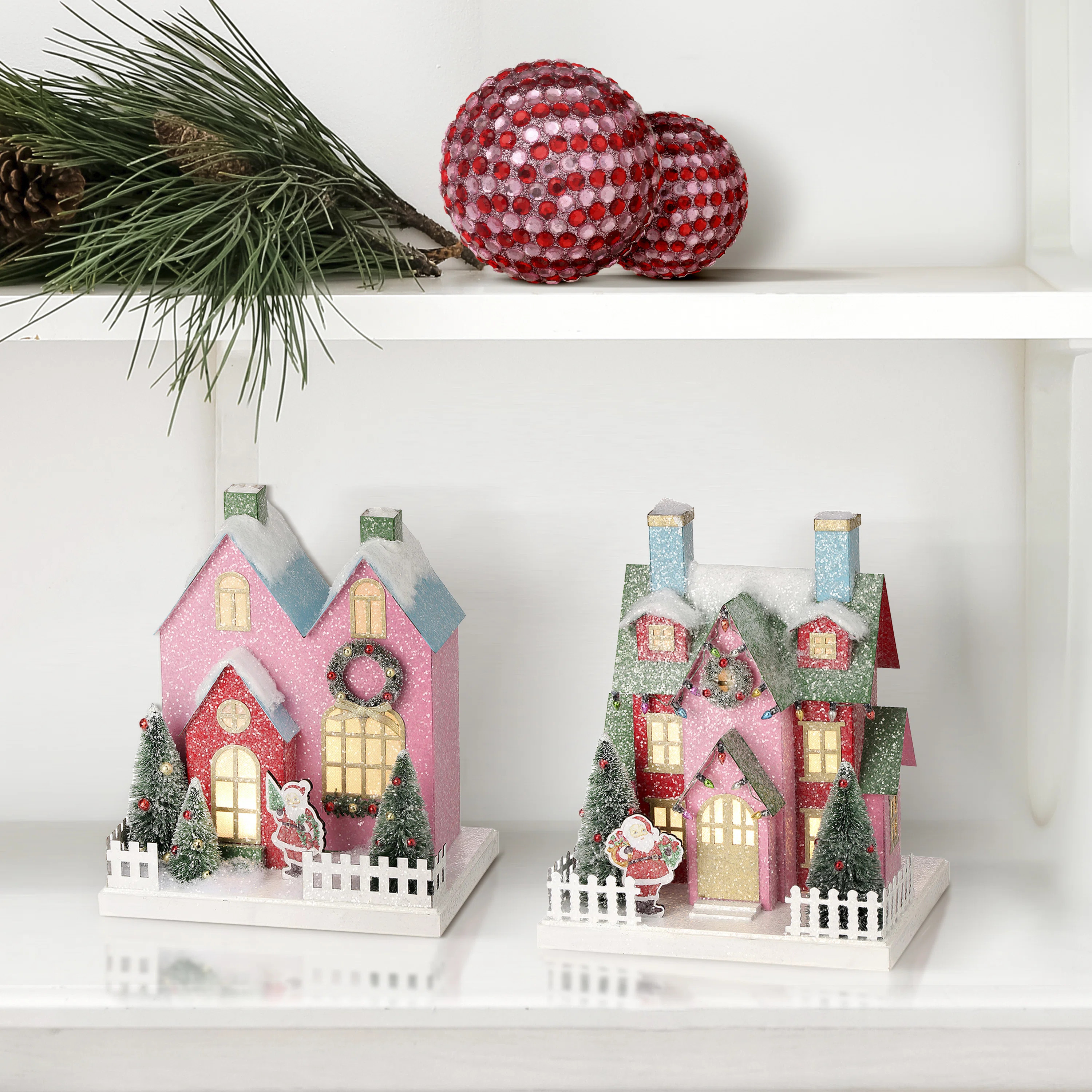 The Holiday Aisle® 10" Led Cardboard Village House Set of 2 | Wayfair | Wayfair North America